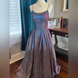 Betsy & Adam Glittering Blue and Pink Formal WITH POCKETS!